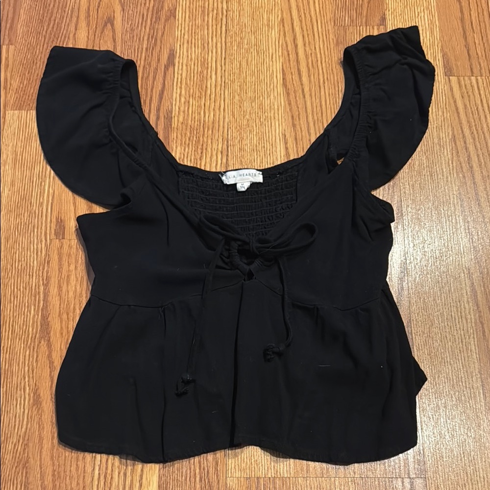 LA Hearts keyhole linen babydoll top